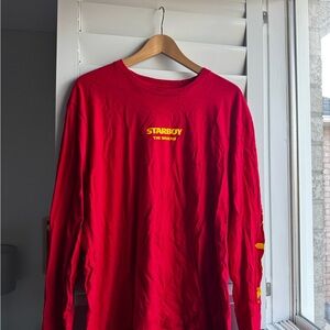 Starboy The Weeknd Red Long Sleeve Tee